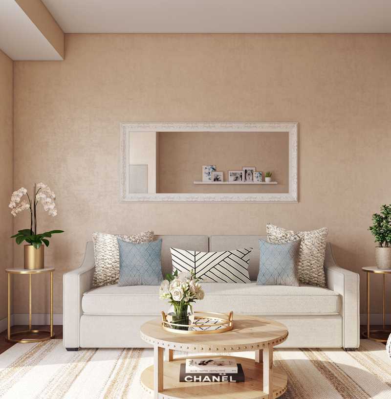 Coastal, Rustic Living Room Design by Havenly Interior Designer Fendy