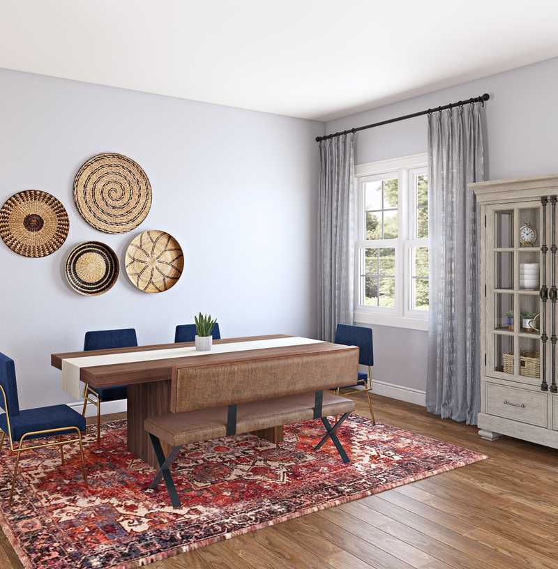 Bohemian, Rustic Dining Room Design by Havenly Interior Designer Sabra