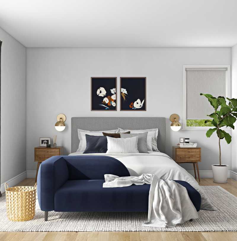 Midcentury Modern, Minimal, Scandinavian Bedroom Design by Havenly Interior Designer Maria