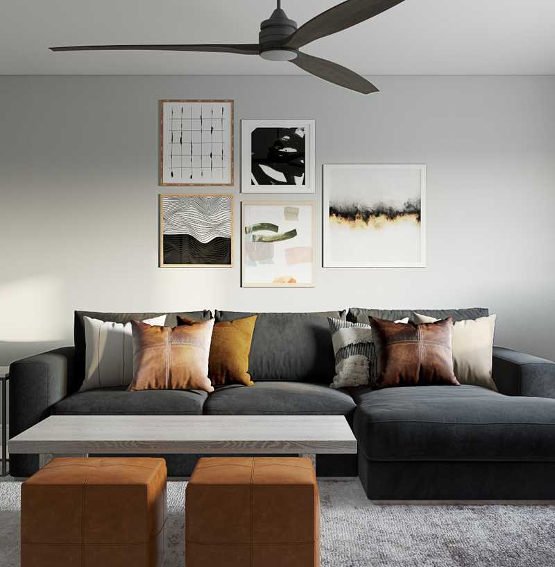 Modern, Industrial, Minimal Living Room Design by Havenly Interior Designer Pradnya