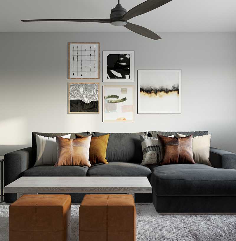 Modern, Industrial, Minimal Living Room Design by Havenly Interior Designer Pradnya