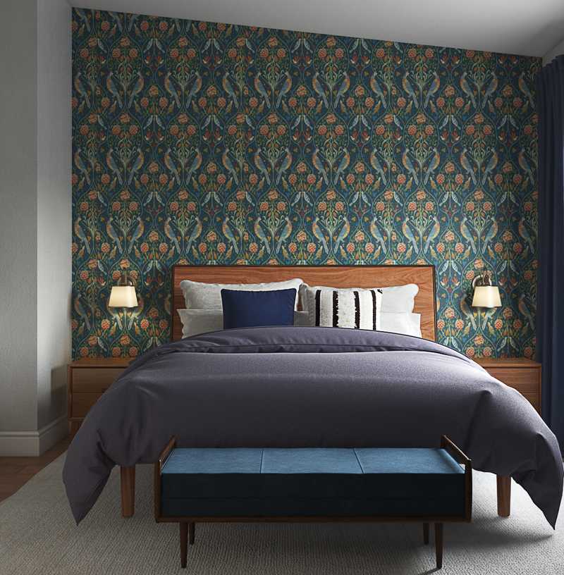 Bohemian, Midcentury Modern Bedroom Design by Havenly Interior Designer Bibi