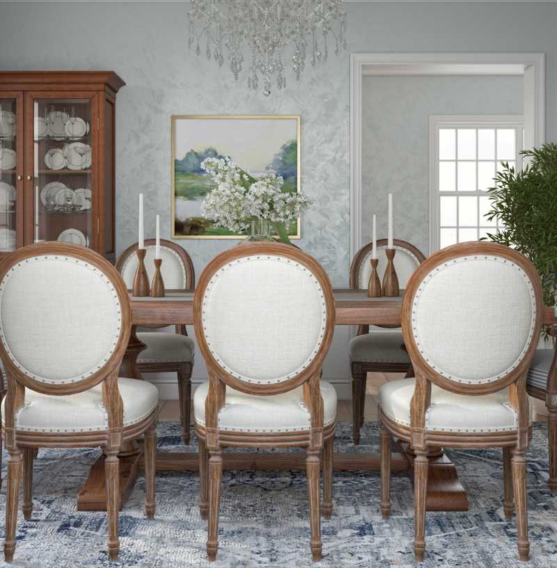 Coastal, Traditional Dining Room Design by Havenly Interior Designer Ingrid