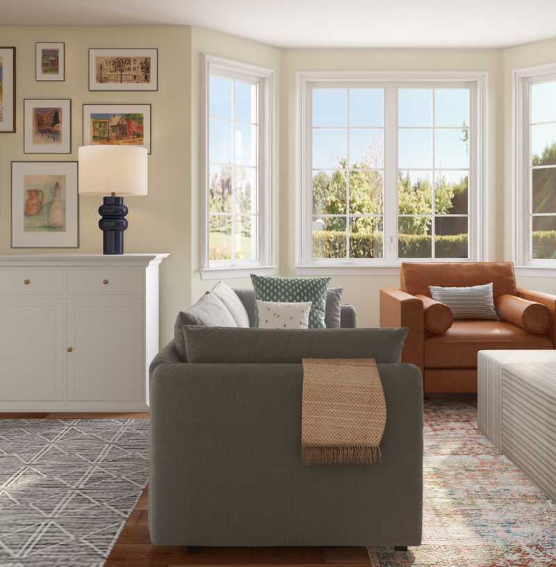 Classic, Midcentury Modern Living Room Design by Havenly Interior Designer Leah