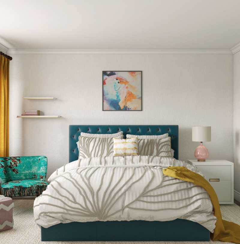 Bohemian, Midcentury Modern, Scandinavian Bedroom Design by Havenly Interior Designer Sandra