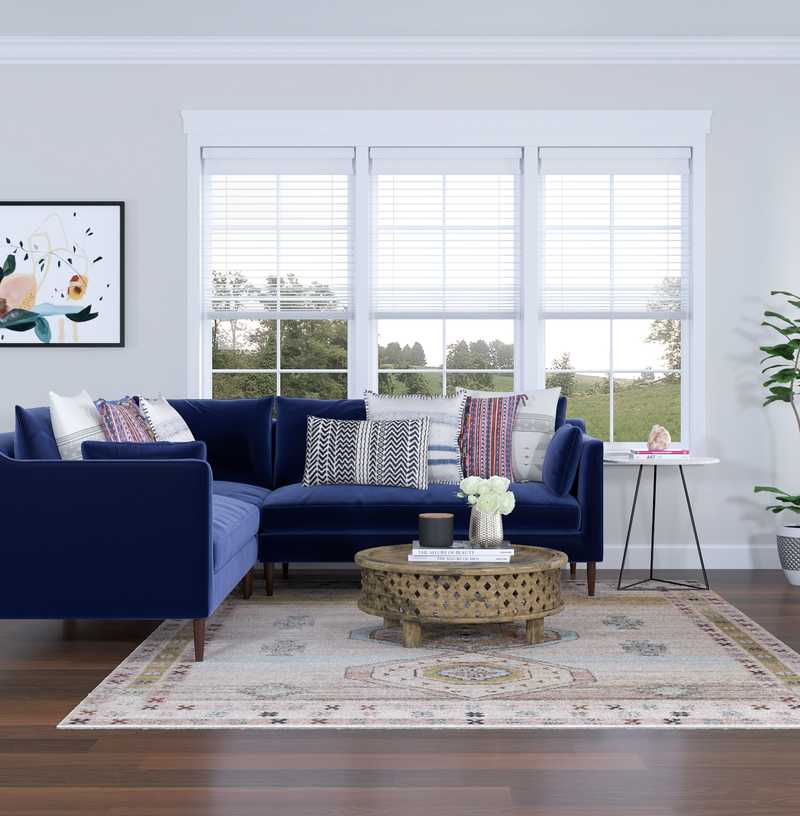 Bohemian, Transitional Living Room Design by Havenly Interior Designer Lauren