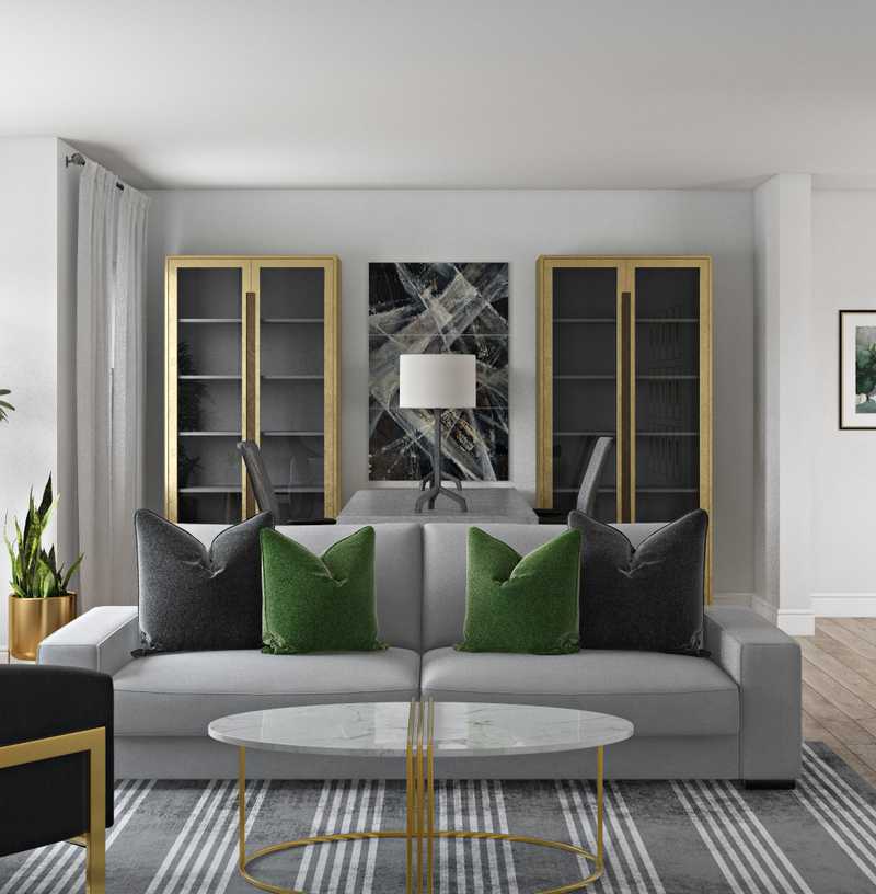 Modern, Glam Office Design by Havenly Interior Designer Levi