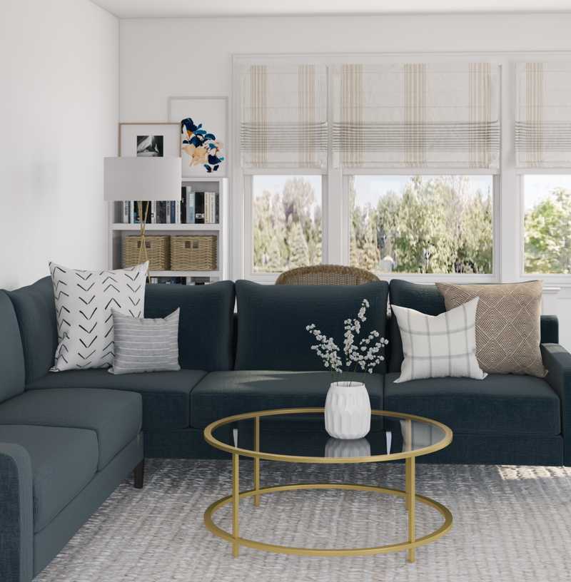 Classic, Glam, Midcentury Modern Living Room Design by Havenly Interior Designer Jodi