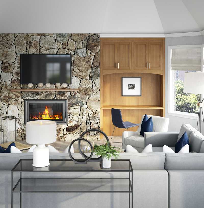 Modern, Industrial, Minimal, Scandinavian Living Room Design by Havenly Interior Designer Karen