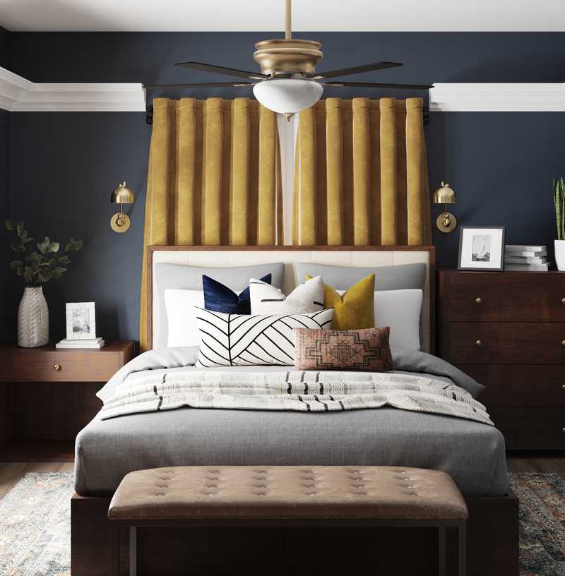 Bohemian, Industrial, Midcentury Modern, Scandinavian Bedroom Design by Havenly Interior Designer Brit