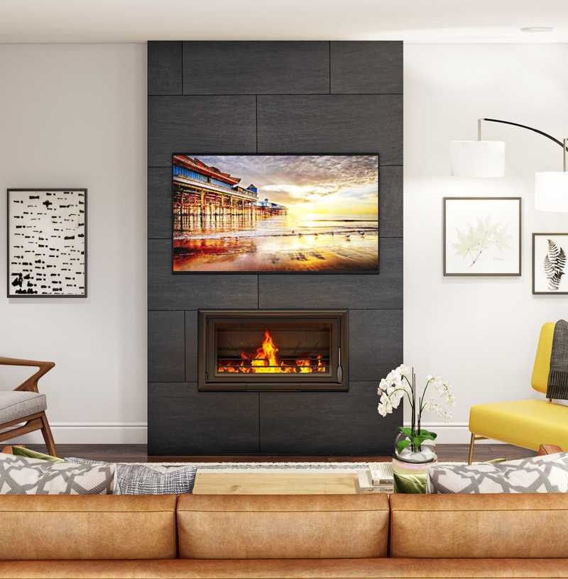 Midcentury Modern Living Room Design by Havenly Interior Designer Essie