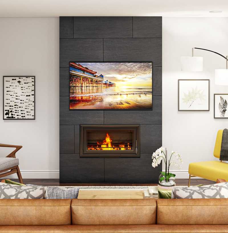 Midcentury Modern Living Room Design by Havenly Interior Designer Essie