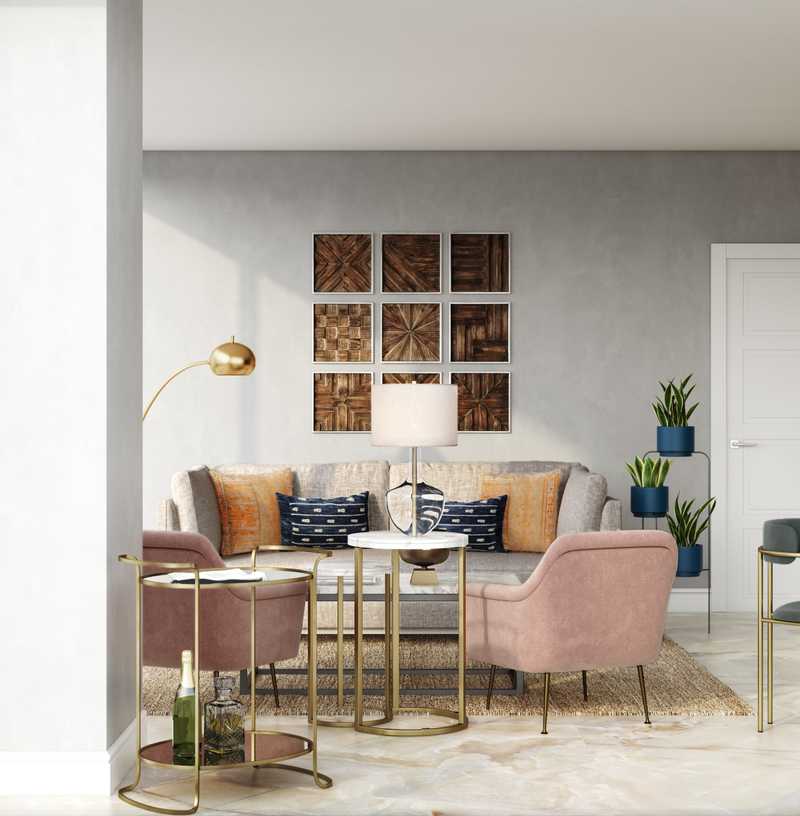 Contemporary, Modern, Glam, Traditional Living Room Design by Havenly Interior Designer Aleena