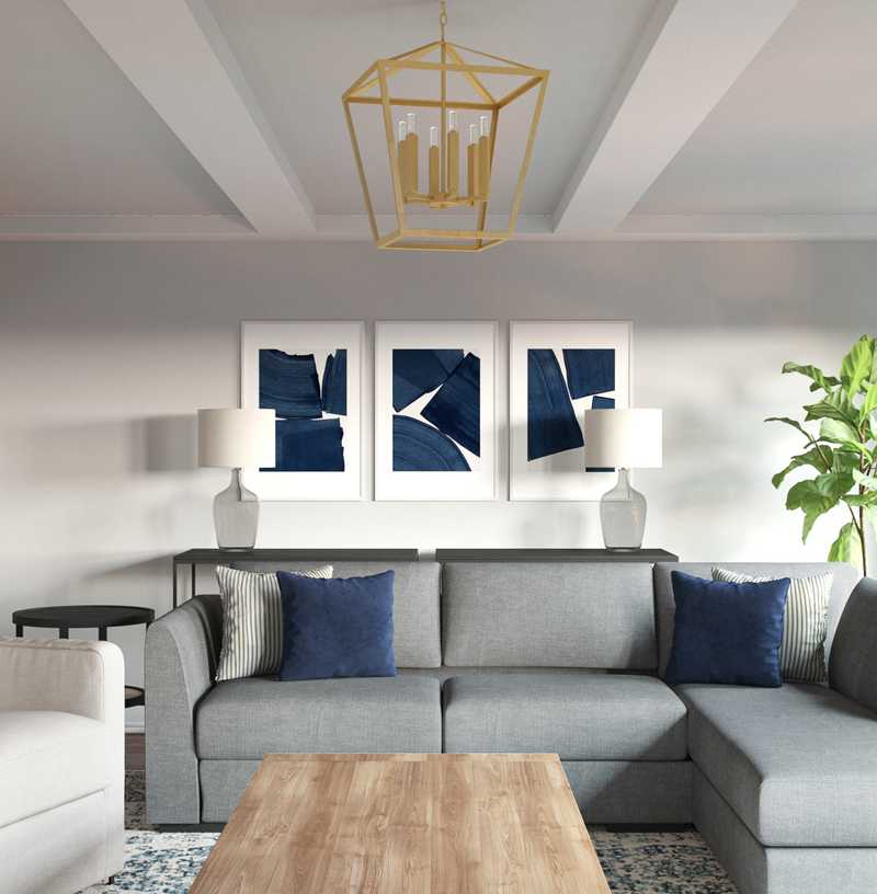 Farmhouse Living Room Design by Havenly Interior Designer Brooke