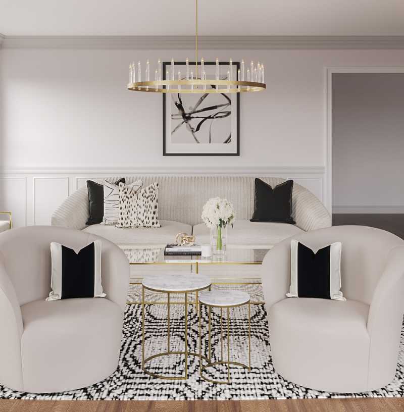 Modern, Glam, Transitional Living Room Design by Havenly Interior Designer Andrea