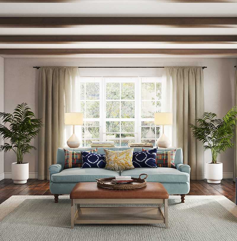 Eclectic, Coastal Living Room Design by Havenly Interior Designer Makenzie