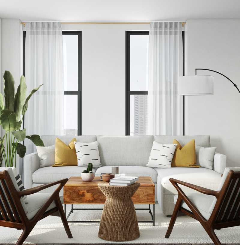 Modern, Midcentury Modern, Minimal Living Room Design by Havenly Interior Designer Sarah