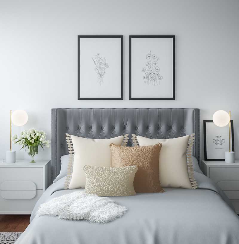 Modern, Glam, Scandinavian Bedroom Design by Havenly Interior Designer Autumn