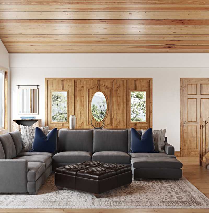 Rustic, Transitional Living Room Design by Havenly Interior Designer Allison