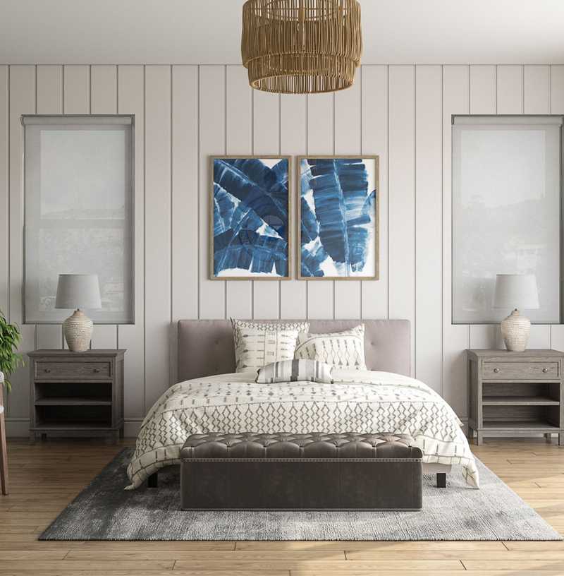 Coastal, Farmhouse Bedroom Design by Havenly Interior Designer Caitlin