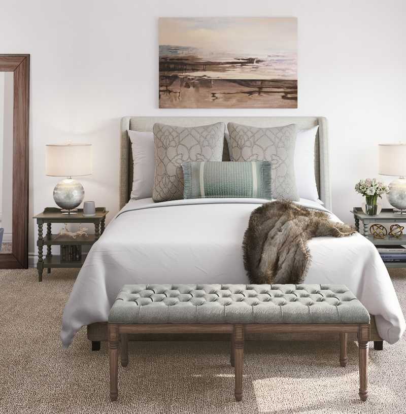 Coastal, Transitional Bedroom Design by Havenly Interior Designer Libby