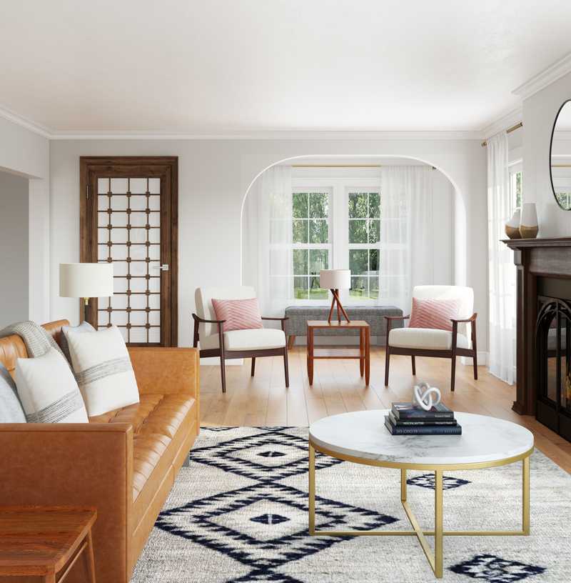Modern, Glam, Midcentury Modern Living Room Design by Havenly Interior Designer Carolyn