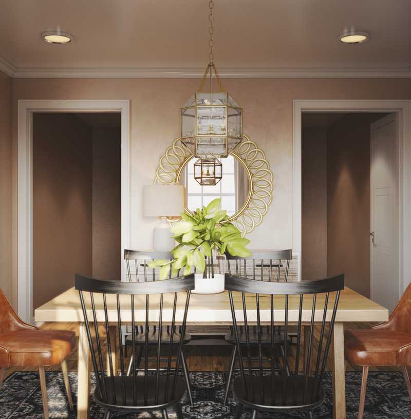 Rustic, Midcentury Modern Dining Room Design by Havenly Interior Designer Hannah