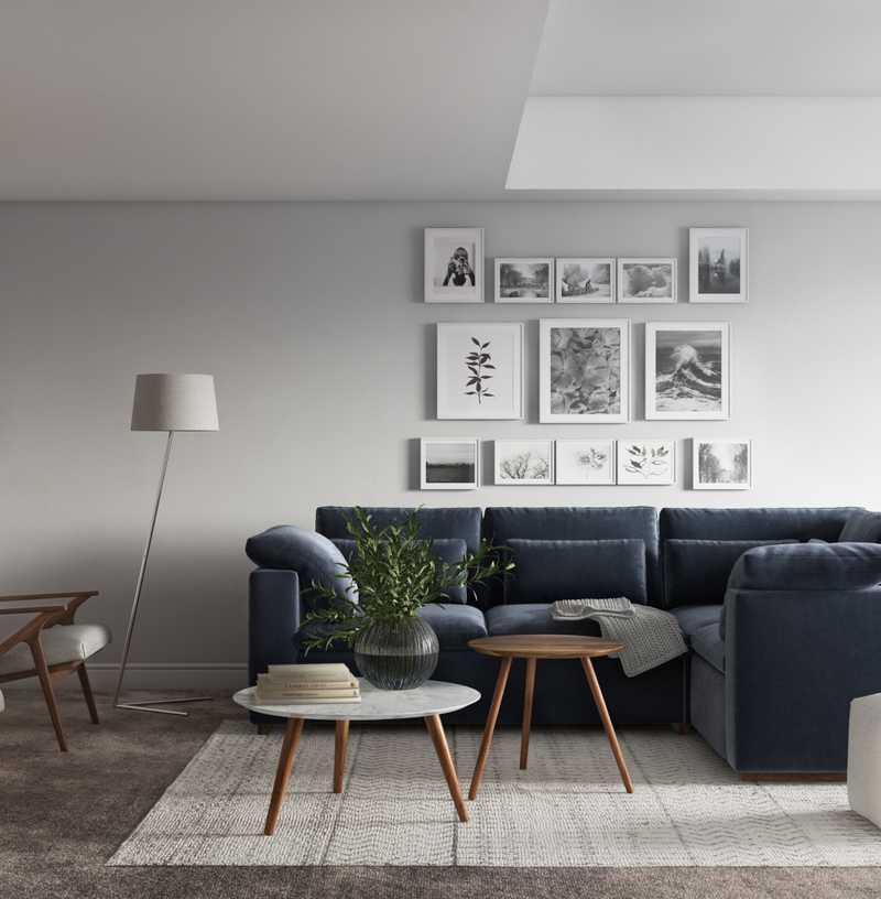 Contemporary, Midcentury Modern Living Room Design by Havenly Interior Designer Maria