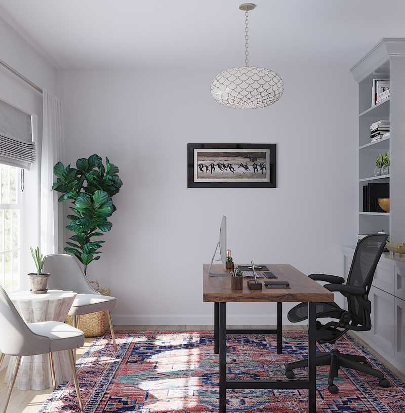 Eclectic, Bohemian Office Design by Havenly Interior Designer Sara