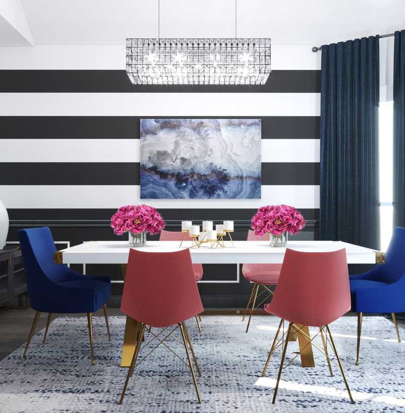 Glam Dining Room Design by Havenly Interior Designer Shameika