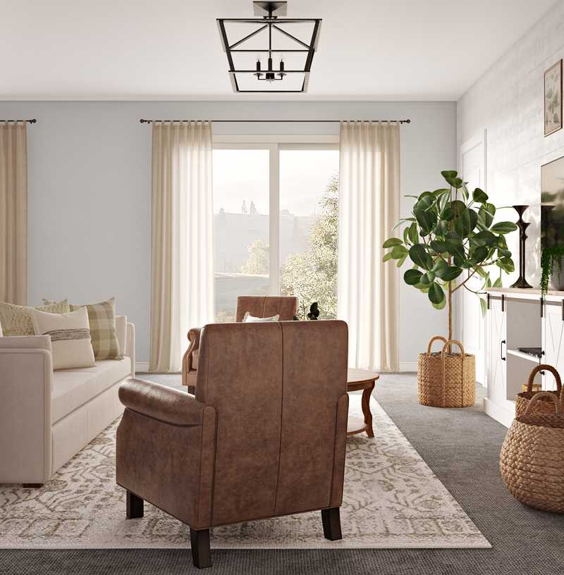 Farmhouse, Rustic Living Room Design by Havenly Interior Designer Allie