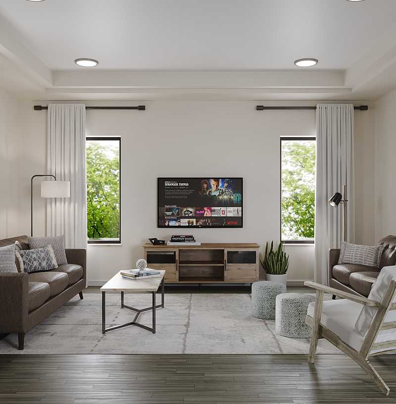 Modern, Midcentury Modern Living Room Design by Havenly Interior Designer Jessie