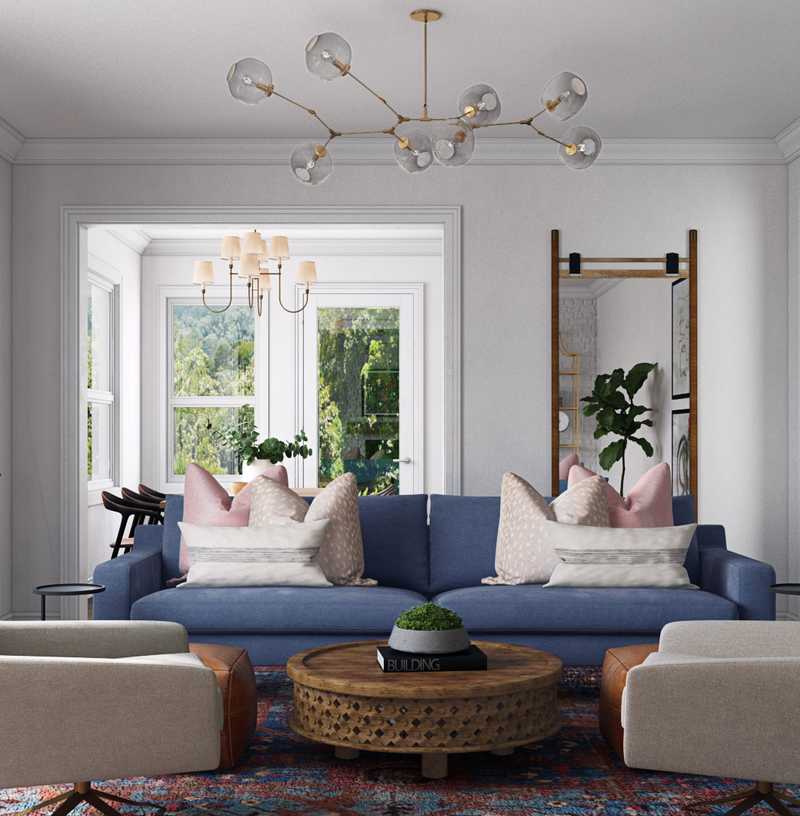 Contemporary, Modern, Preppy Living Room Design by Havenly Interior Designer Patricia