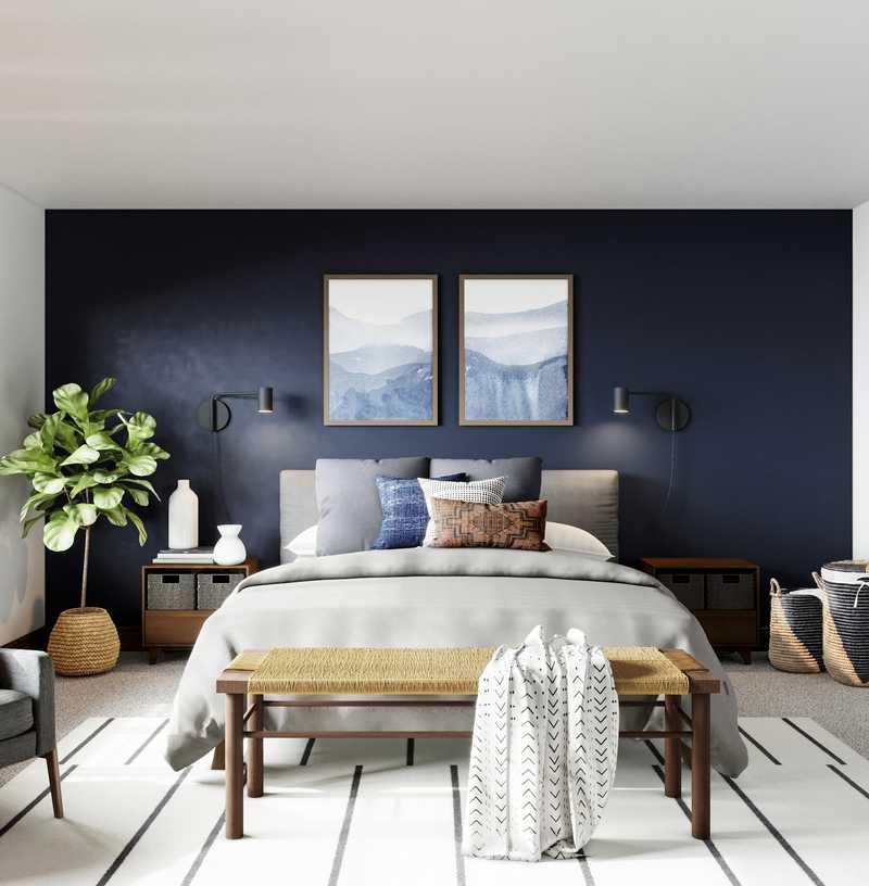 Bohemian, Industrial, Midcentury Modern Bedroom Design by Havenly Interior Designer Andy