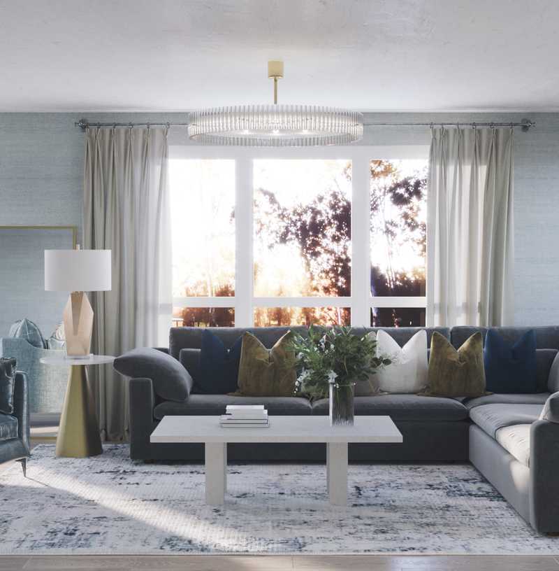 Contemporary, Glam, Transitional Living Room Design by Havenly Interior Designer Melisa