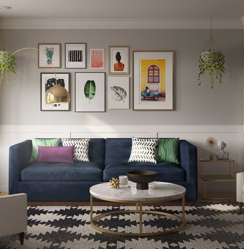 Classic, Eclectic, Bohemian Living Room Design by Havenly Interior Designer Kaye