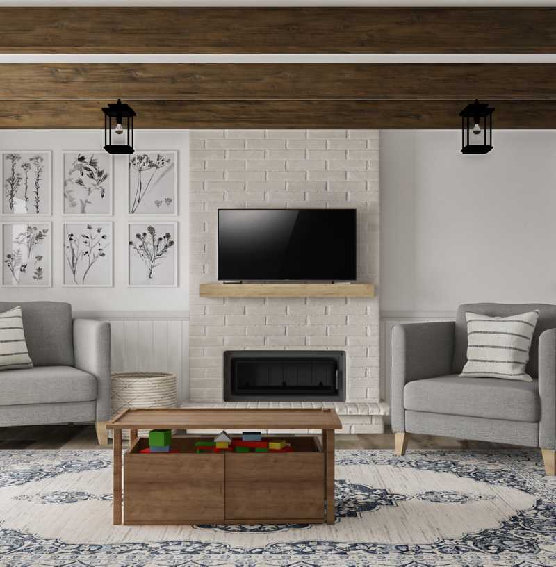 Modern, Farmhouse Living Room Design by Havenly Interior Designer Austin