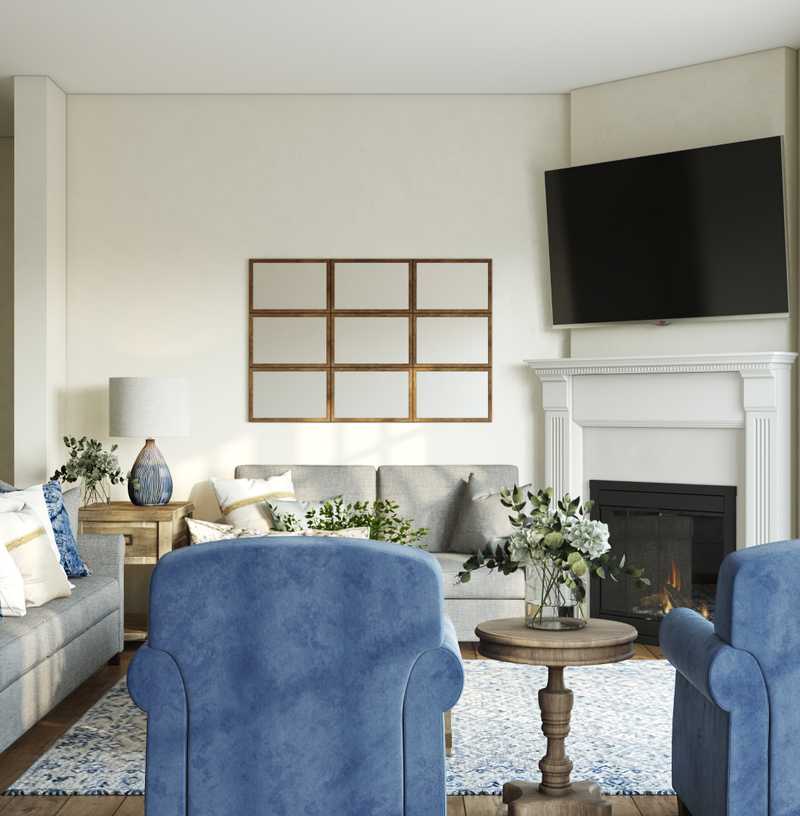 Traditional, Farmhouse Living Room Design by Havenly Interior Designer Kate