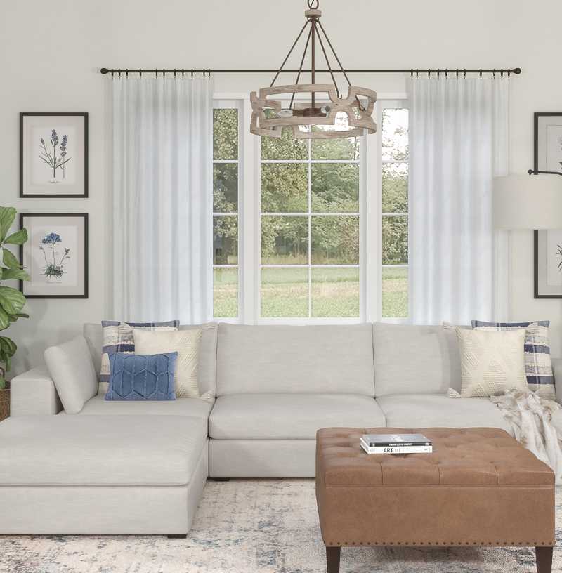 Classic, Farmhouse Living Room Design by Havenly Interior Designer Maria