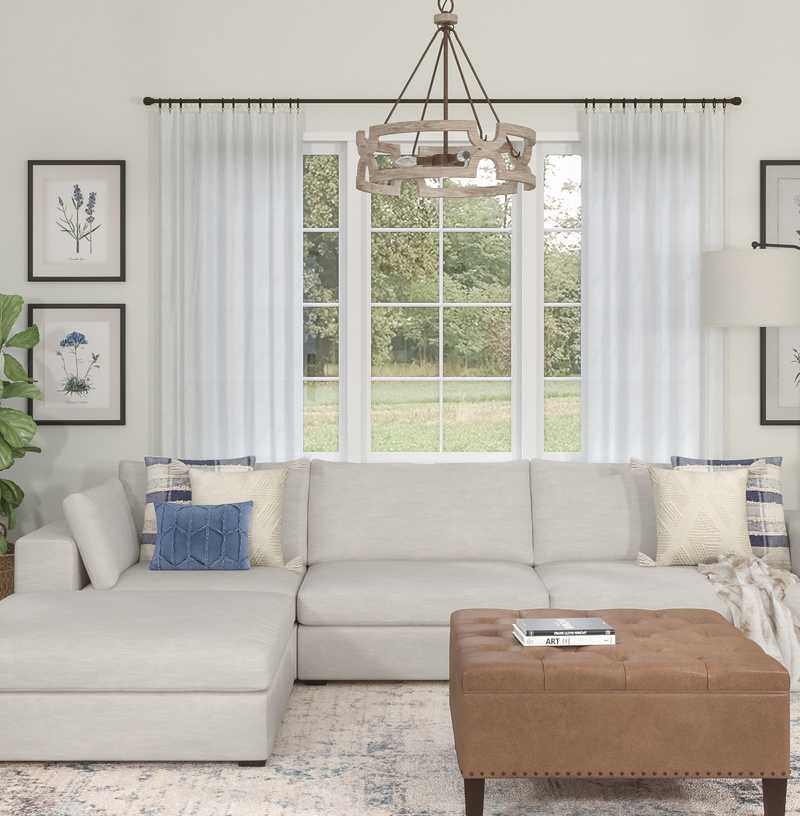 Classic, Farmhouse Living Room Design by Havenly Interior Designer Maria