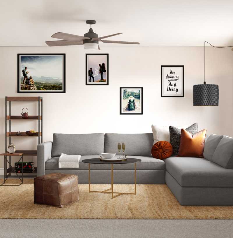 Bohemian, Midcentury Modern Living Room Design by Havenly Interior Designer Kiele