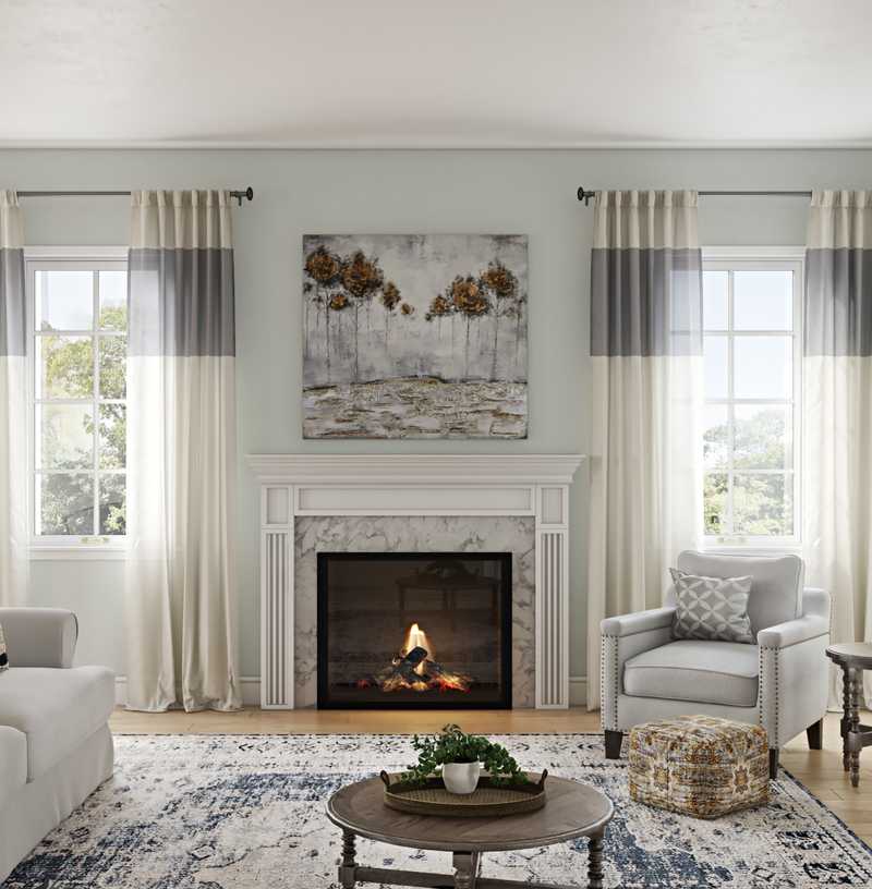 Classic, Traditional Living Room Design by Havenly Interior Designer Jillian