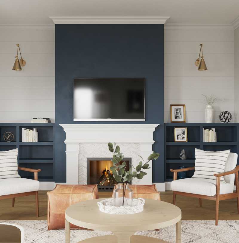 Modern, Rustic Living Room Design by Havenly Interior Designer Amanda