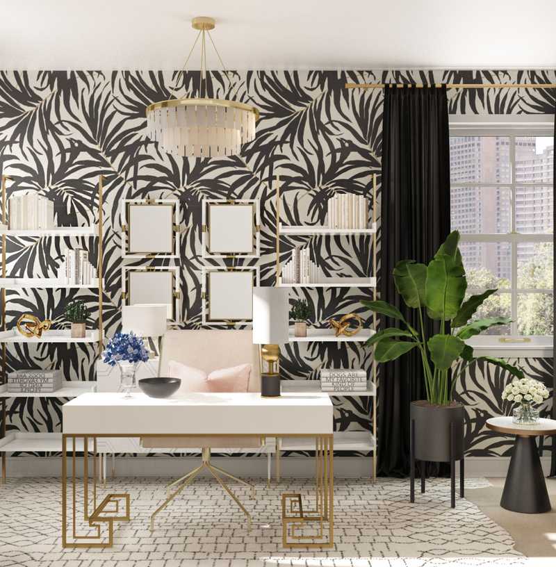 Contemporary, Glam Office Design by Havenly Interior Designer Melisa