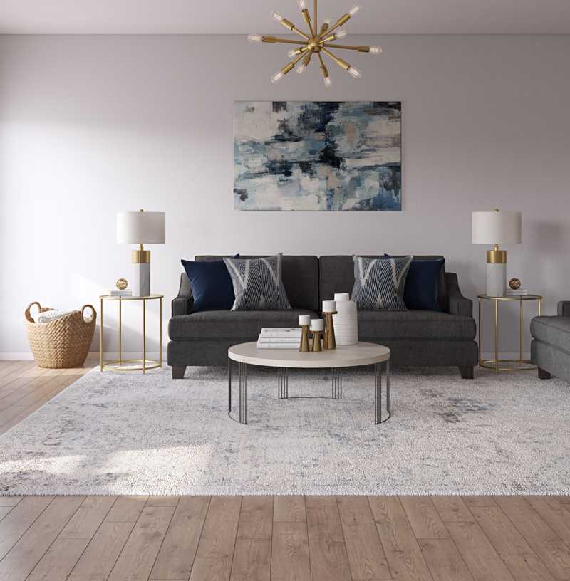 Transitional Living Room Design by Havenly Interior Designer Marlene