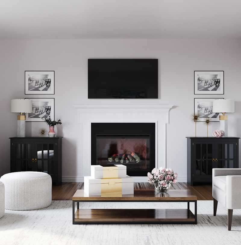 Contemporary, Classic, Farmhouse Living Room Design by Havenly Interior Designer Kassy