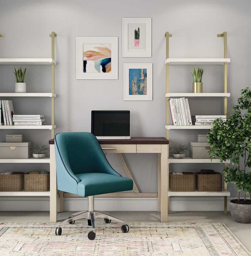 Bohemian Office Design by Havenly Interior Designer Rafaela