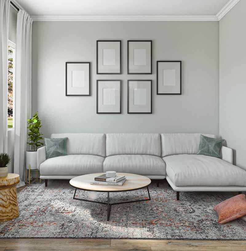 Bohemian, Midcentury Modern Living Room Design by Havenly Interior Designer Madeline