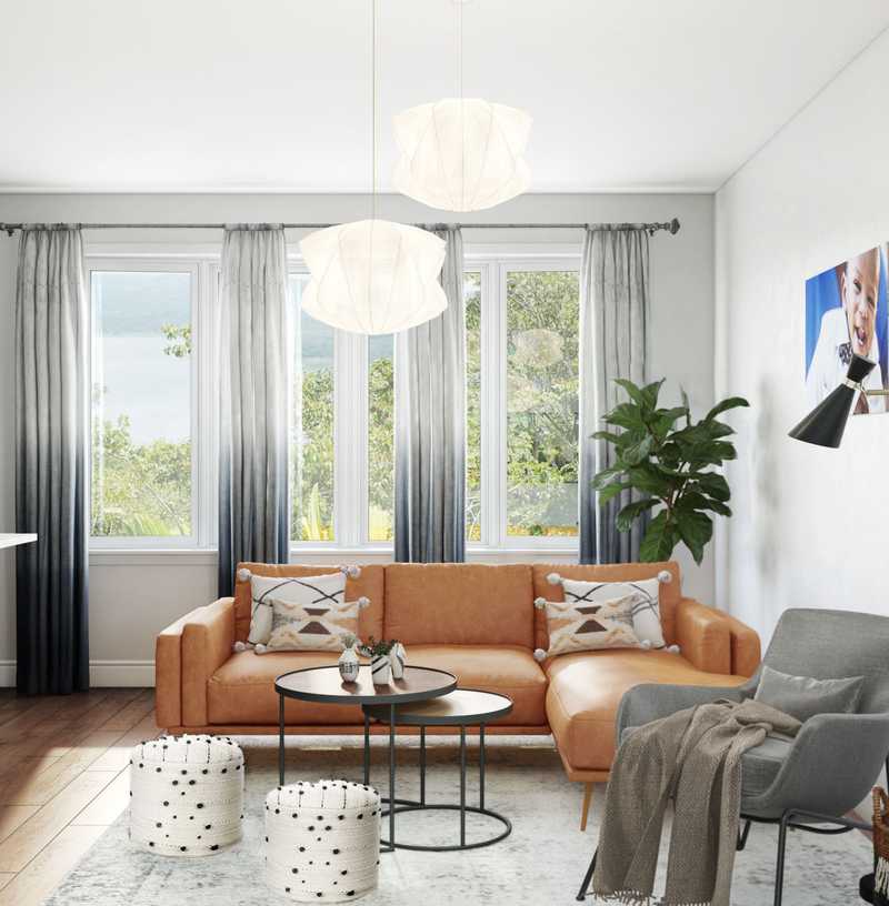 Contemporary, Midcentury Modern, Scandinavian Living Room Design by Havenly Interior Designer Ayu