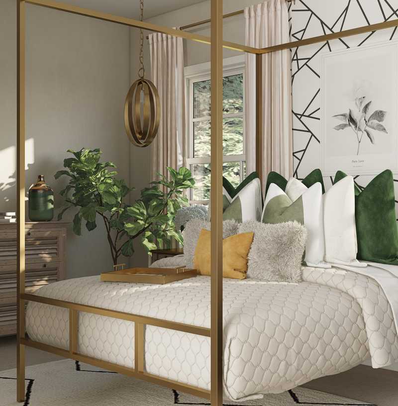 Contemporary, Glam Bedroom Design by Havenly Interior Designer Kristy